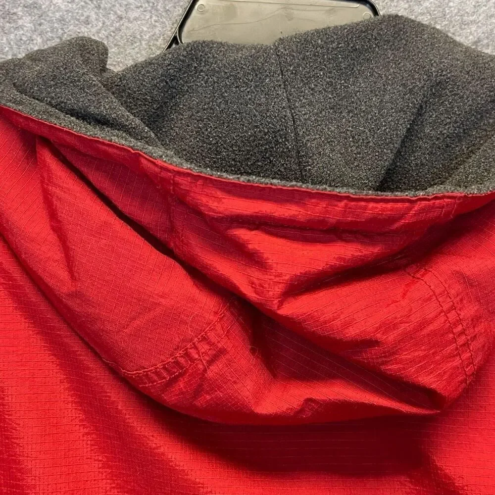 STRUCTURE Sport Jacket Men’s XL Red Charcoal Gray‎ Hooded Reversible Windbreaker